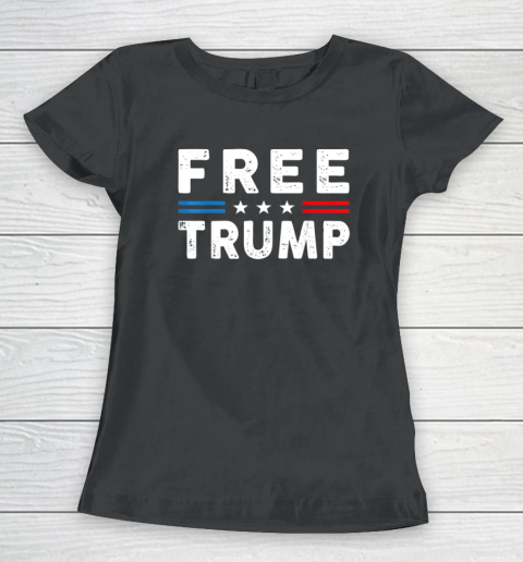 Free Donald Trump Republican Support Pro Trump American Flag Women's T-Shirt