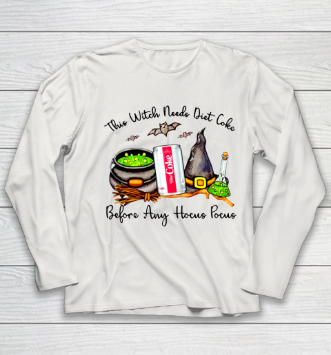 Hocus Pocus Halloween  This Witch Need Diet Coke Youth Long Sleeve 8