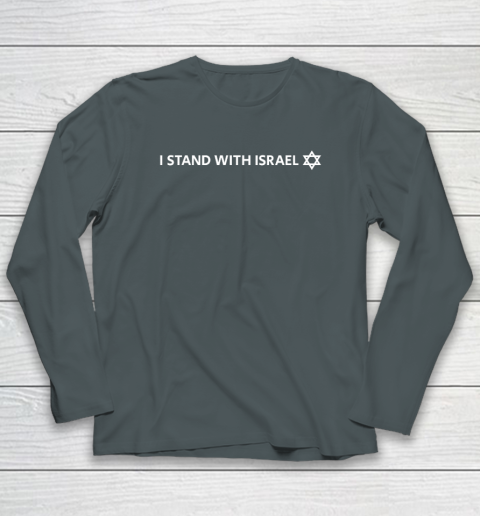 I Stand With Israel  Israeli Flag Jewish Star Of David Long Sleeve T-Shirt 3
