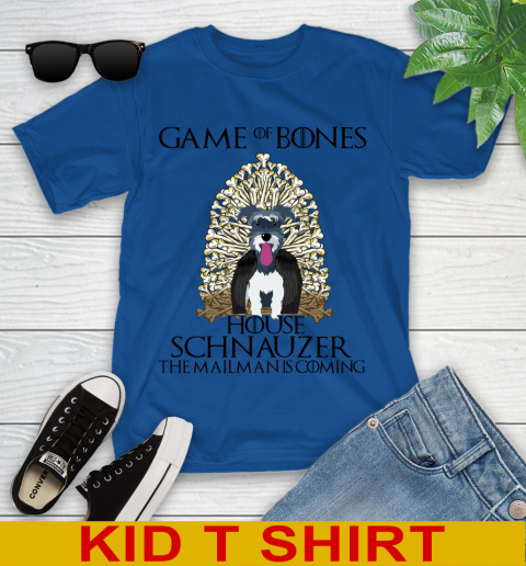Game of bones house schnauzer dog the mailman is coming tshirt 91