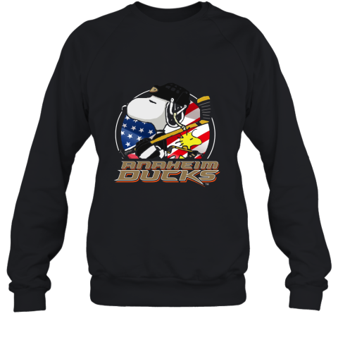 Anaheim Ducks Ice Hockey Snoopy And Woodstock NHL Sweatshirt
