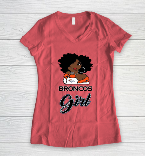 Denver Broncos Girl NFL Women's V-Neck T-Shirt 6