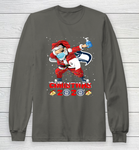 Seattle Seahawks Funny Santa Claus Dabbing Christmas 2020 NFL Long Sleeve T-Shirt 5