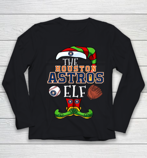 Houston Astros Christmas ELF Funny MLB Youth Long Sleeve