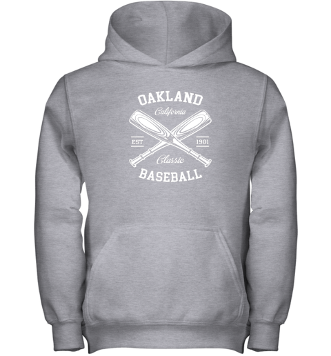 uore oakland baseball classic vintage california retro fans gift t youth hoodie 43 front sport grey