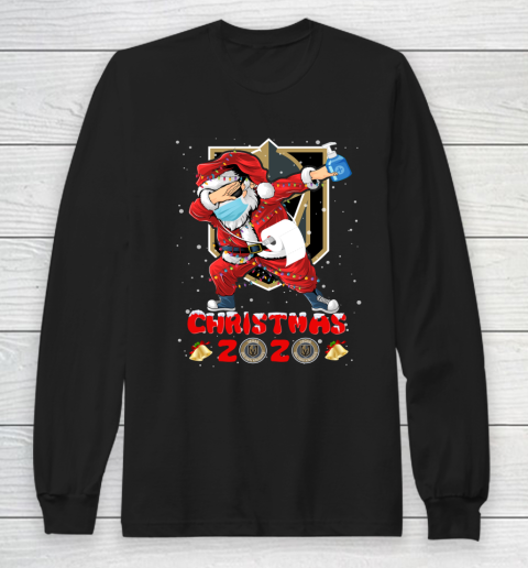 Vegas Golden Knights Funny Santa Claus Dabbing Christmas 2020 NHL Long Sleeve T-Shirt