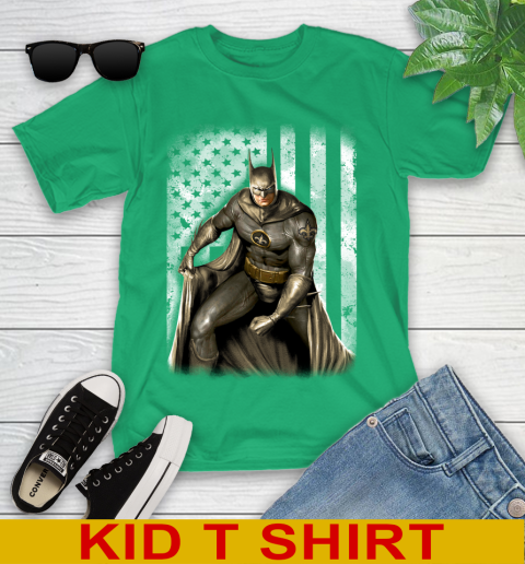 New Orleans Saints NFL Football Batman DC American Flag Shirt Youth T-Shirt - Image 8