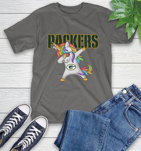 Green Bay Packers NFL Football Funny Unicorn Dabbing Sports T-Shirt 9