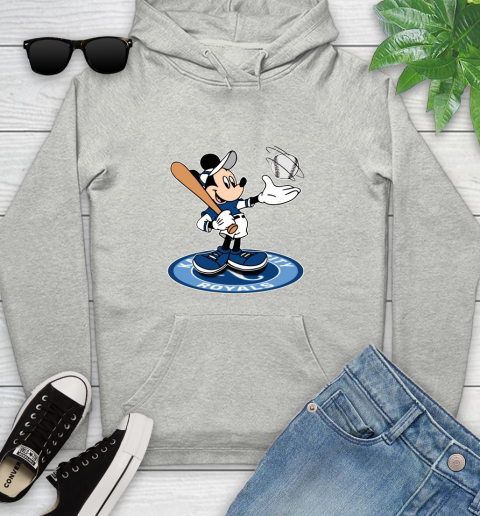 MLB Baseball Kansas City Royals Cheerful Mickey Disney Shirt Youth Hoodie 2
