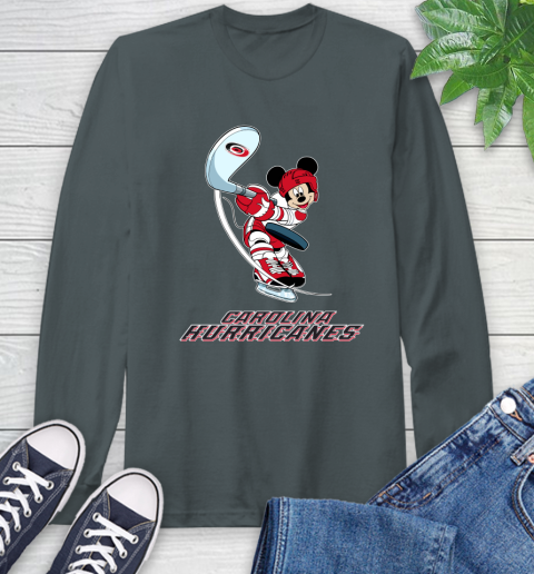 NHL Hockey Carolina Hurricanes Cheerful Mickey Mouse Shirt Long Sleeve T-Shirt 7
