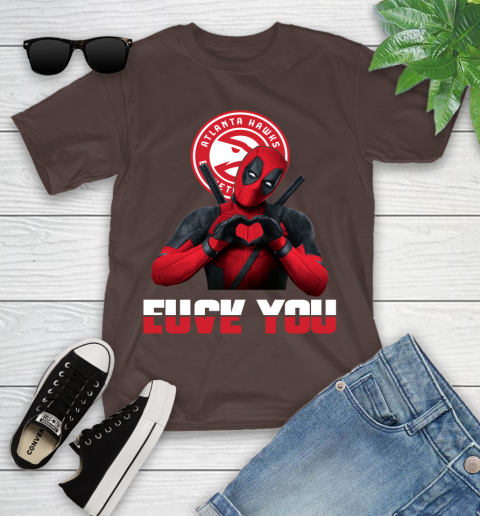NBA Atlanta Hawks Deadpool Love You Fuck You Basketball Sports Youth T-Shirt 7