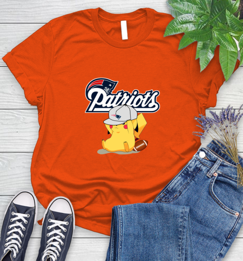 NFL Pikachu Football Sports New England Patriots Women's T-Shirt 4