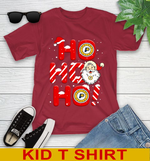 Indiana Pacers NBA Basketball Ho Ho Ho Santa Claus Merry Christmas Shirt Youth T-Shirt 12