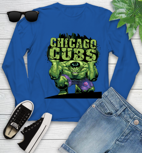 Chicago Cubs MLB Baseball Incredible Hulk Marvel Avengers Sports Youth Long Sleeve 9