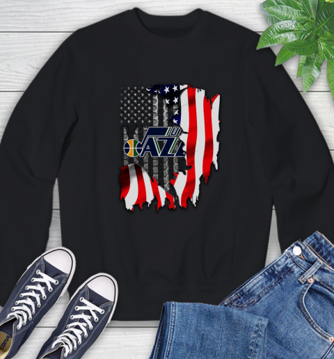 Utah Jazz NBA Basketball American Flag Sweatshirt