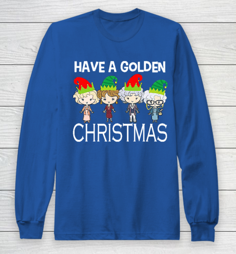Golden Girls Lovers Gift T shirt Have A Golden Christmas Vintage Long Sleeve T-Shirt 6