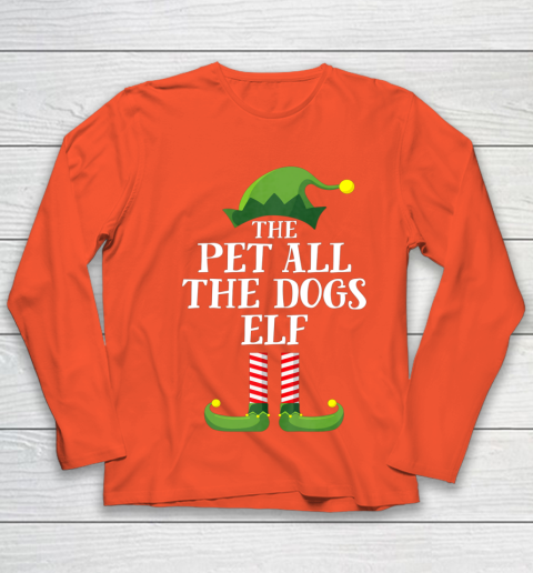 Pet All The Dogs Elf Matching Family Group Christmas Pajama Youth Long Sleeve 3
