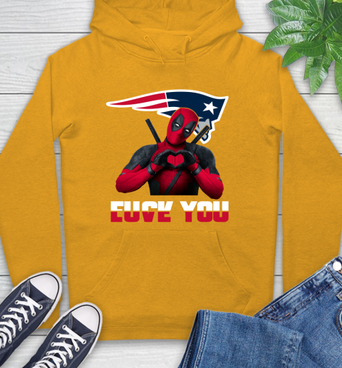 NHL New England Patriots Deadpool Love You Fuck You Football Sports Hoodie 2