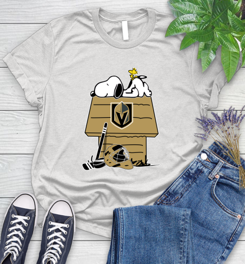 Vegas Golden Knights NHL Hockey Snoopy Woodstock The Peanuts Movie Women's T-Shirt