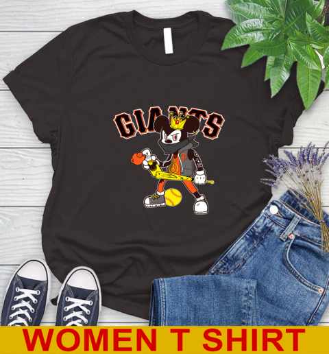 San Francisco Giants MLB Baseball Mickey Peace Sign Sports Women's T-Shirt - Image 9