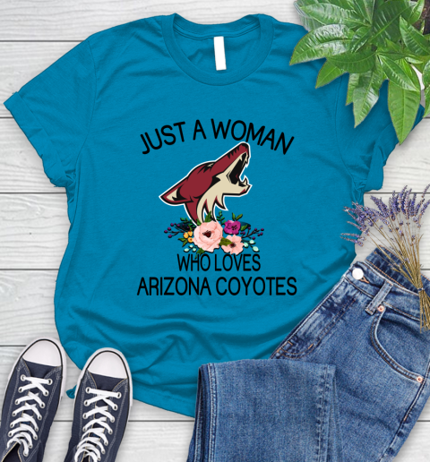 NHL Just A Woman Who Loves Arizona Coyotes Hockey Sports Women's T-Shirt 5