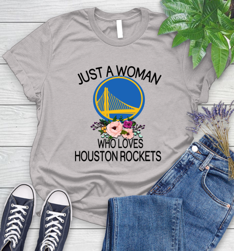 NBA Just A Woman Who Loves Houston Rockets Basketball Sports Women's T-Shirt 10