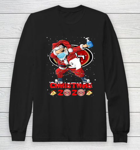 San Francisco 49ers Funny Santa Claus Dabbing Christmas 2020 NFL Long Sleeve T-Shirt