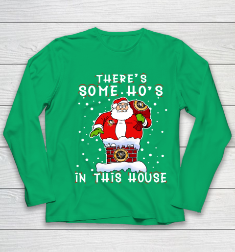 Pittsburgh Penguins Christmas There Is Some Hos In This House Santa Stuck In The Chimney NHL Youth Long Sleeve 4