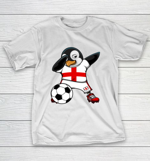 Dabbing Penguin England Soccer Fans Jersey Football Lovers T-Shirt