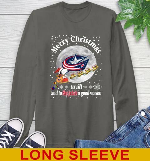 Columbus Blue Jackets Merry Christmas To All And To Blue Jackets A Good Season NHL Hockey Sports Long Sleeve T-Shirt 10