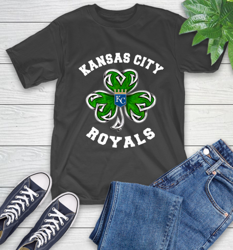 MLB Kansas City Royals Three Leaf Clover St Patrick's Day Baseball Sports T-Shirt