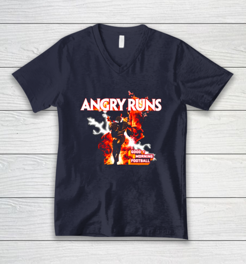 Angry Runs V-Neck T-Shirt 2