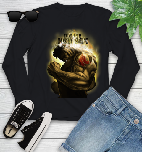 Boston Red Sox MLB Baseball Hulk Marvel Avengers Sports Youth Long Sleeve