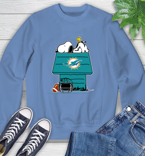 Miami Dolphins NFL Football Snoopy Woodstock The Peanuts Movie Sweatshirt 11