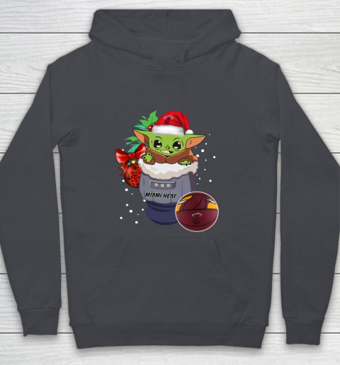 Miami Heat Christmas Baby Yoda Star Wars Funny Happy NBA Youth Hoodie 7