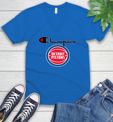 NBA Basketball Detroit Pistons Champion Shirt V-Neck T-Shirt 3