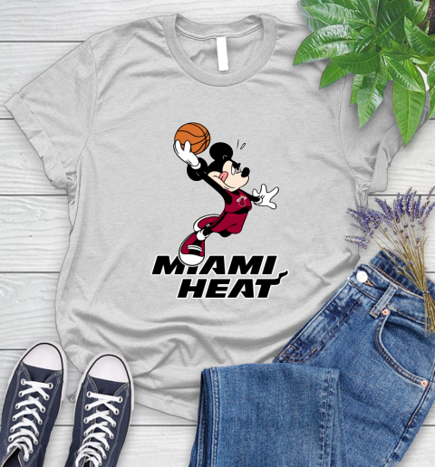 NBA Basketball Miami Heat Cheerful Mickey Mouse Shirt Women's T-Shirt 2