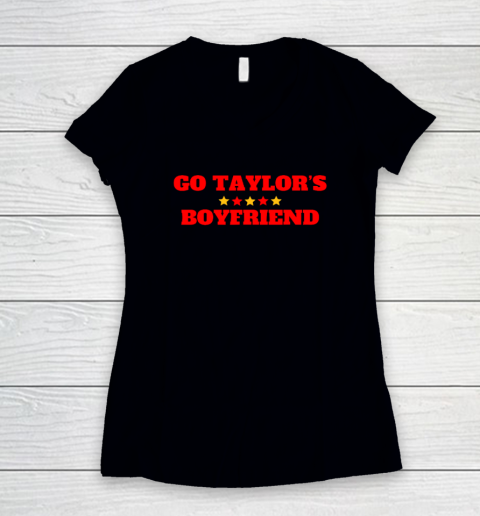 Go Taylor's Boyfriend Football Fan Women's V-Neck T-Shirt