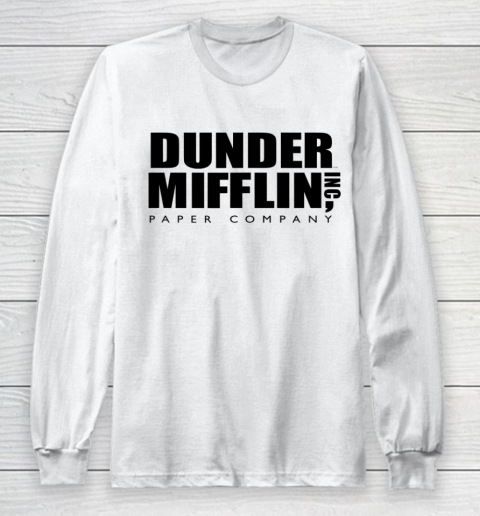 The Office Black Dunder Mifflin Logo Long Sleeve T-Shirt