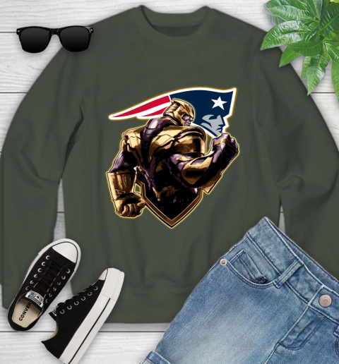 NFL Thanos Avengers Endgame Football Sports New England Patriots Youth Sweatshirt 10