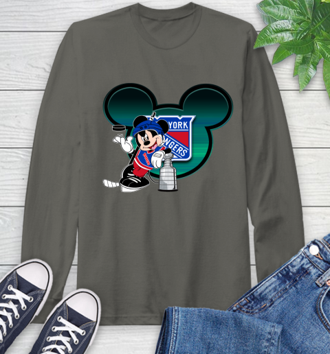 NHL New York Rangers Stanley Cup Mickey Mouse Disney Hockey T Shirt Long Sleeve T-Shirt 8