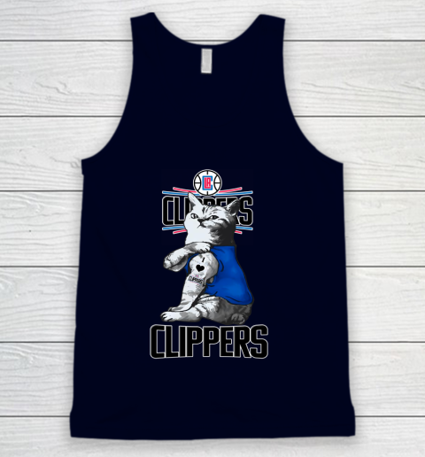NBA Basketball My Cat Loves LA Clippers Tank Top 2