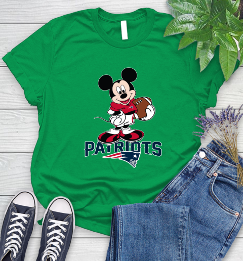 NFL Football New England Patriots Cheerful Mickey Mouse Shirt Women's T-Shirt 7