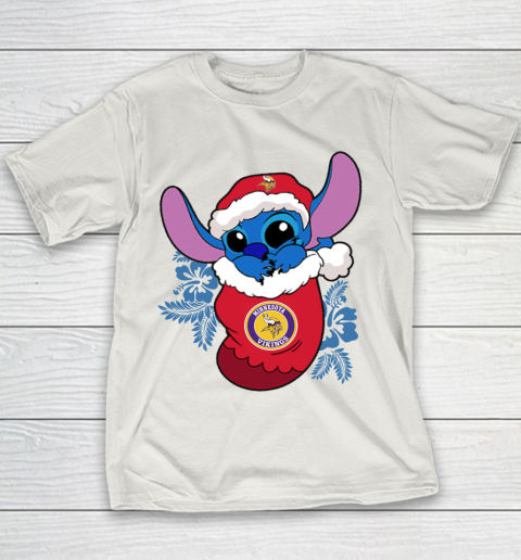 Minnesota Vikings Christmas Stitch In The Sock Funny Disney NFL Youth T-Shirt 11