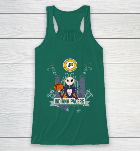 NBA Indiana Pacers Basketball Jack Skellington Halloween Racerback Tank 5