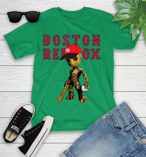 MLB Boston Red Sox Groot Guardians Of The Galaxy Baseball Youth T-Shirt 6