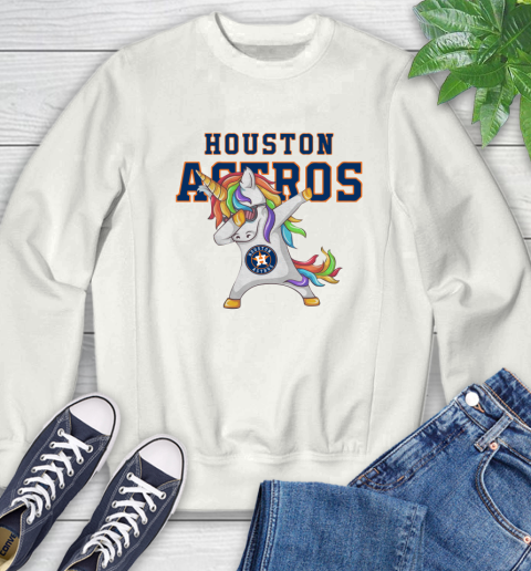 Houston Astros MLB Baseball Funny Unicorn Dabbing Sports Sweatshirt