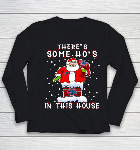 Buffalo Bills Christmas There Is Some Hos In This House Santa Stuck In The Chimney NFL Youth Long Sleeve