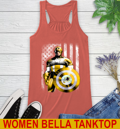Washington Redskins NFL Football Captain America Marvel Avengers American Flag Shirt Racerback Tank 3