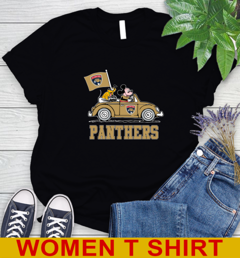 NHL Hockey Florida Panthers Pluto Mickey Driving Disney Shirt Women's T-Shirt 2
